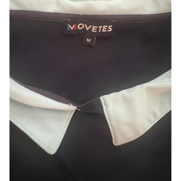 movetes top active/athleisure Peter Pan pointer blue short sleeves M - Picture 3 of 7